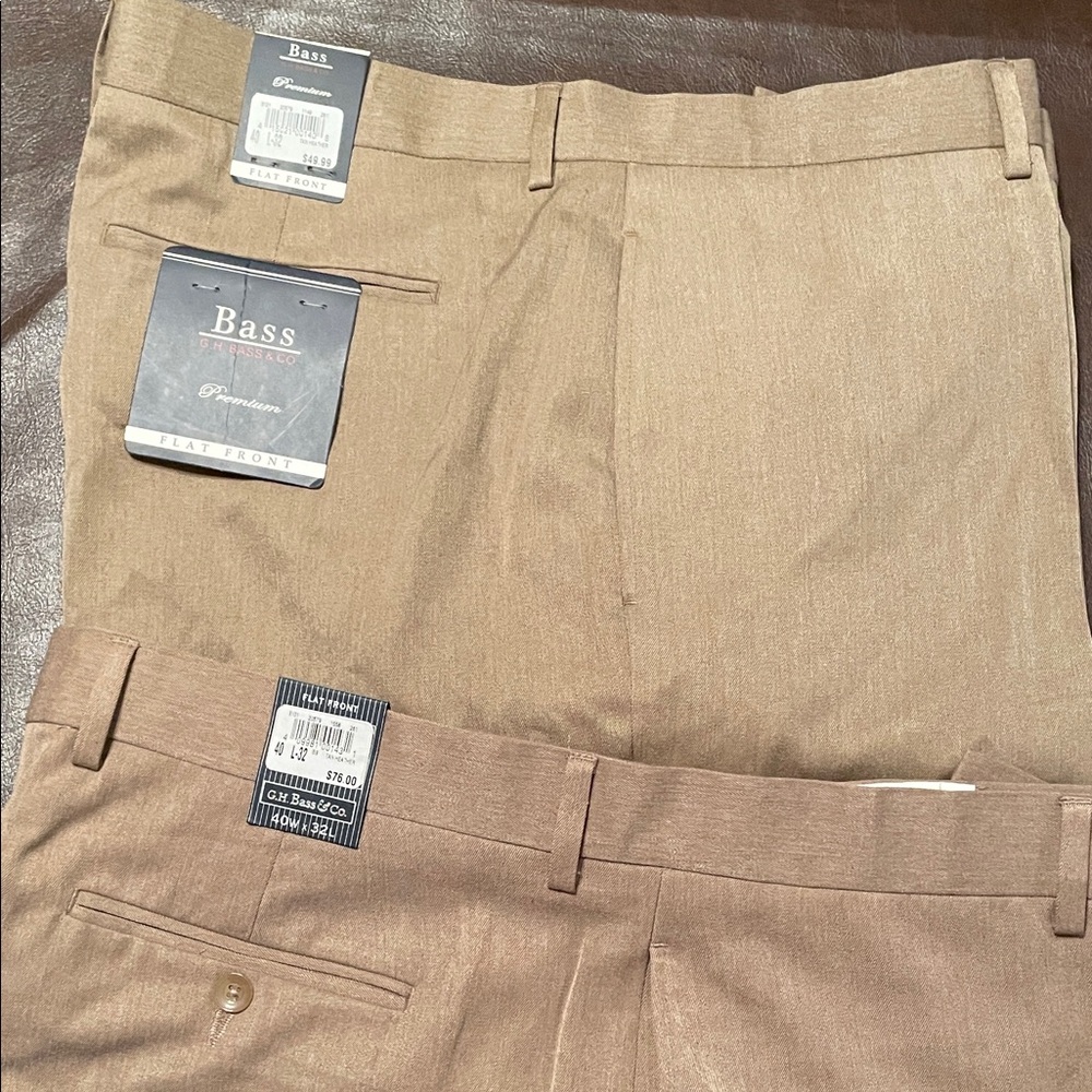 NWT Bass Men's Classic Brown Dress Pants 2 Pairs for $30.